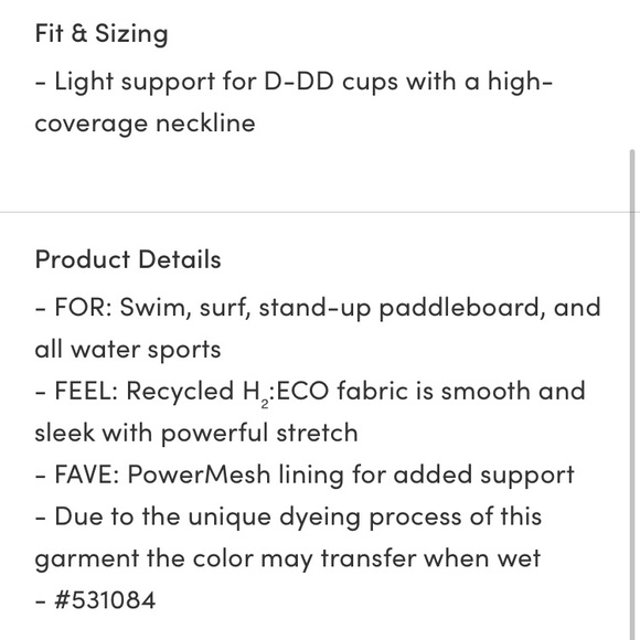 Athleta D-DD Conscious Crop Bikini Top NWT Teal - Picture 4 of 6